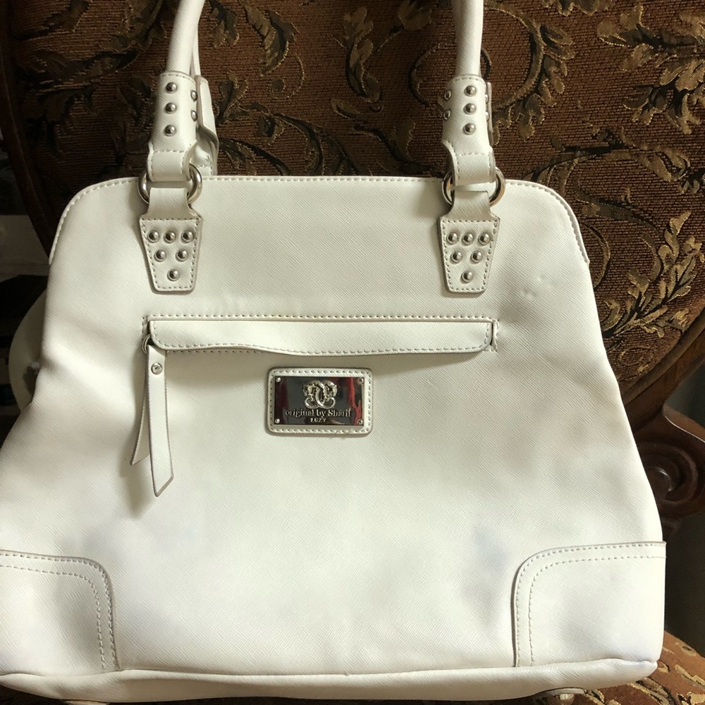 Sharif original luxury Leather 3D logo Design white 10x14x5 in. - Picture 3 of 5